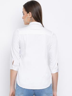 curved hem printed shirt - 16558596 - Standard Image - 4