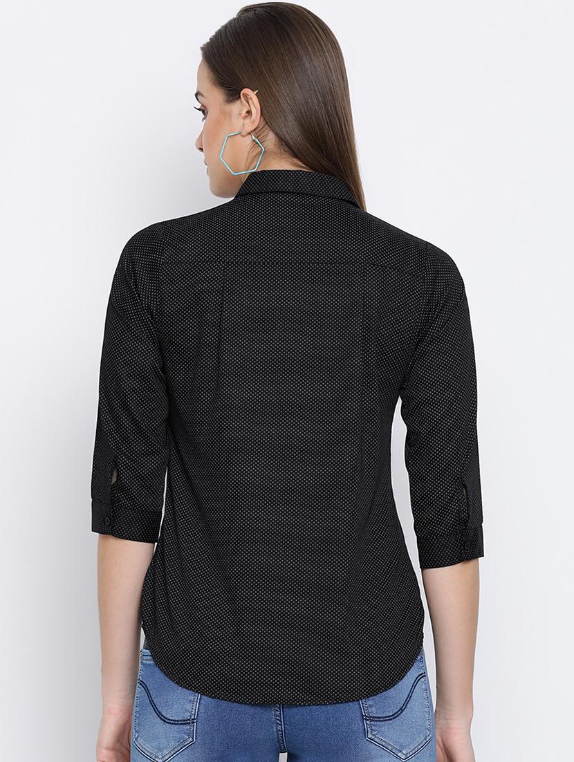 curved hem printed shirt - 16558597 - Zoom Image - 4
