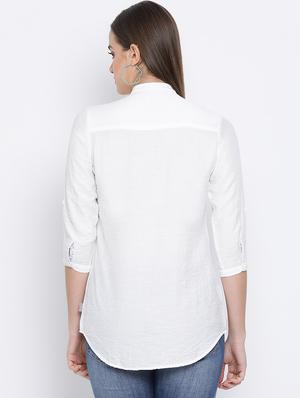 pleat detail solid shirt - 16558610 - Standard Image - 4