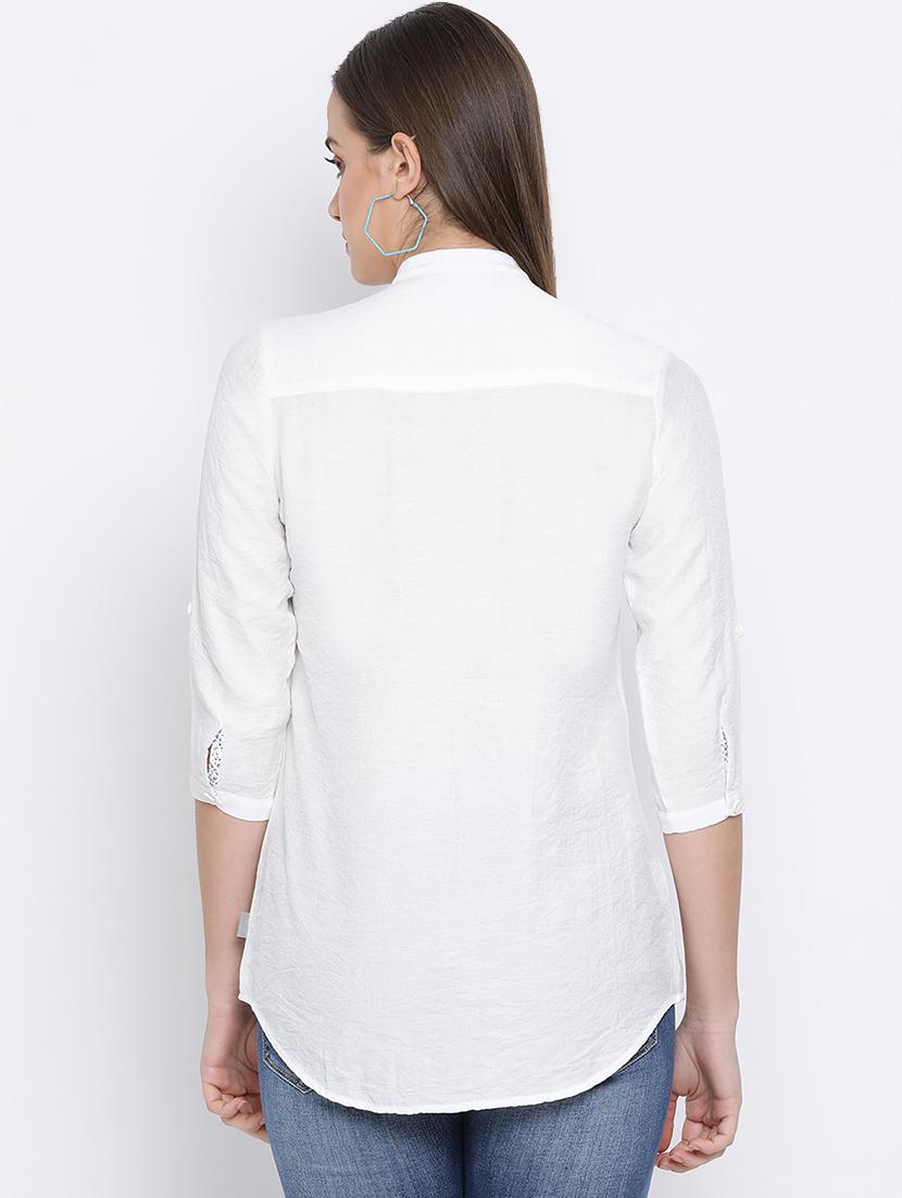 pleat detail solid shirt - 16558610 - Zoom Image - 4