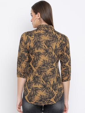 curved hem tropical shirt - 16558613 - Standard Image - 4