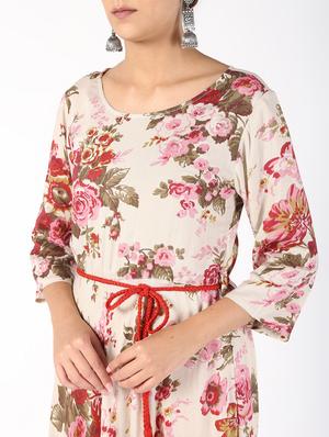floral printed flared kurta - 16559648 - Standard Image - 4