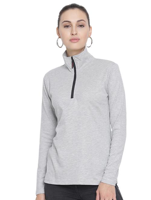 zipper detail long sleeved tee - 16560712 - Standard Image - 1