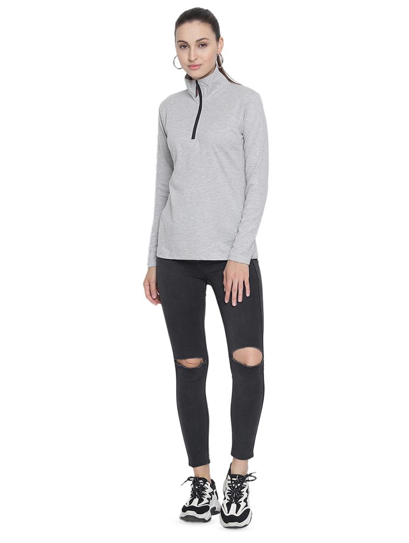 zipper detail long sleeved tee - 16560712 - Zoom Image - 4