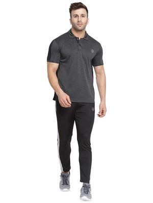 grey solid polo t-shirt - 16561159 - Standard Image - 4