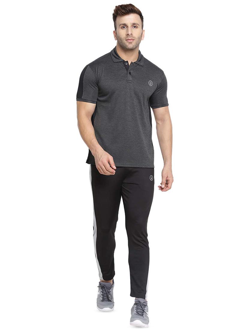 grey solid polo t-shirt - 16561159 - Zoom Image - 4