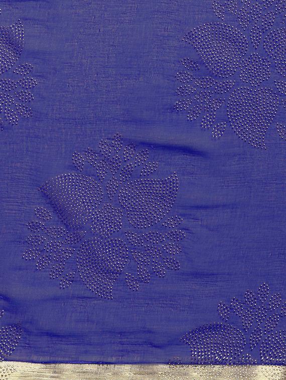 floral bordered saree with blouse - 16561529 - Zoom Image - 4