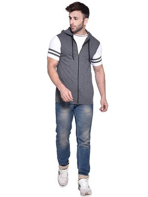 grey color block t-shirt - 16562353 - Standard Image - 4