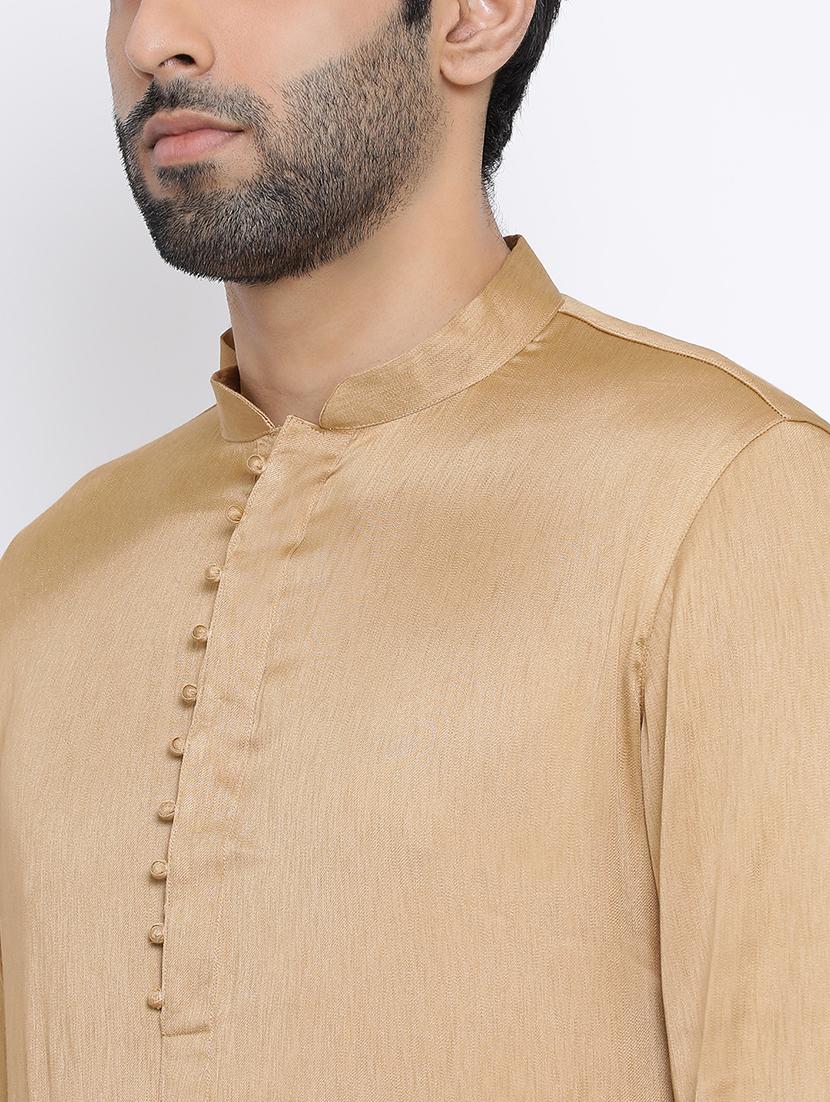 beige dupion long kurta - 16562514 - Zoom Image - 4
