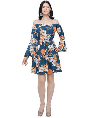 off shoulder bell sleeved a-line dress - 16563123 - Standard Image - 4