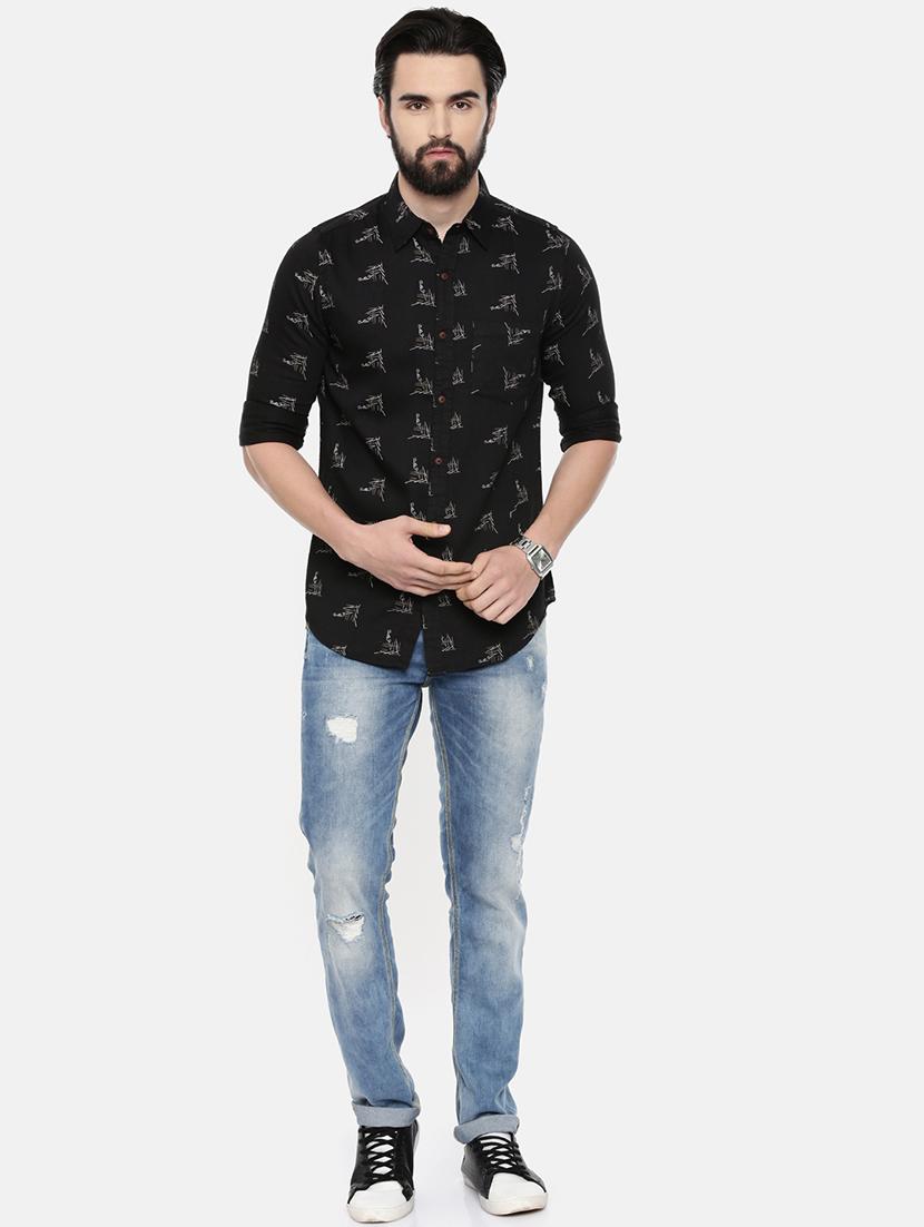 black printed casual shirt - 16563696 - Zoom Image - 4