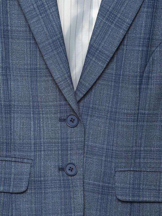 lapel neck checekred blazer - 16565046 - Zoom Image - 4