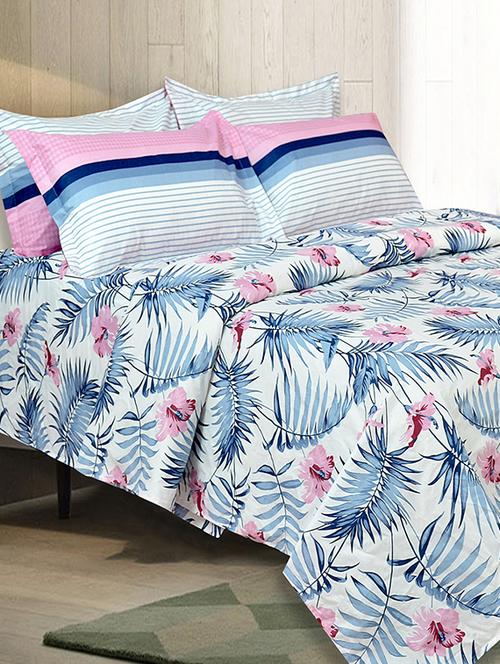 cotton printed double bedsheet with 2 pillow cover - 16565064 - Very Small Image - 1
