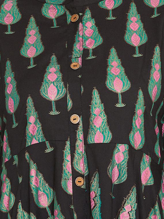 printed flared kurta - 16565634 - Zoom Image - 4