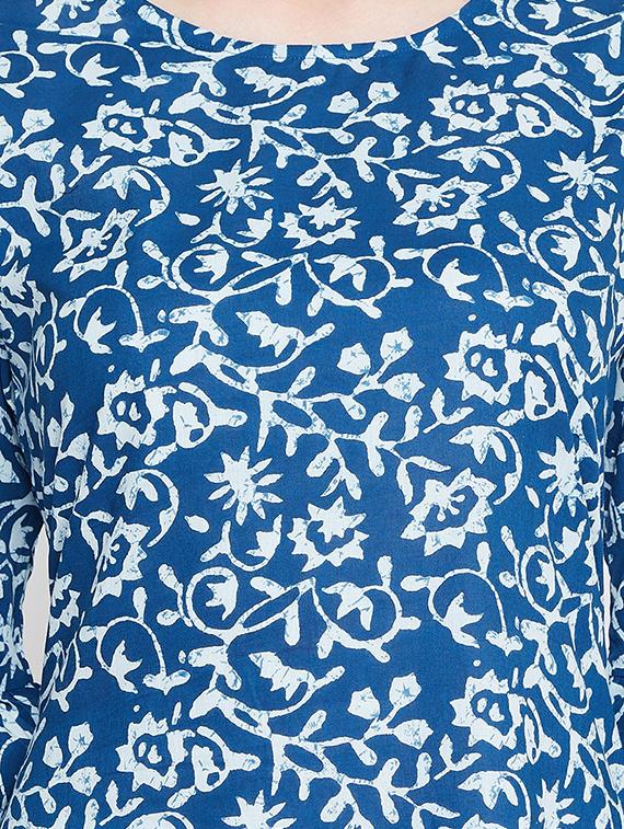 indigo straight kurta - 16565652 - Zoom Image - 4