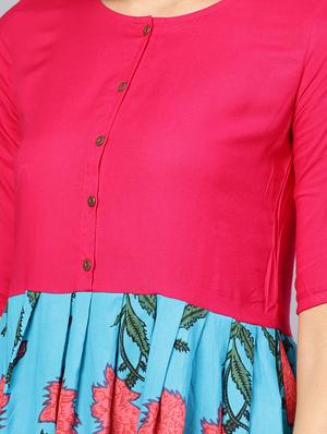round neck gathered a-line dress - 16565694 - Standard Image - 4