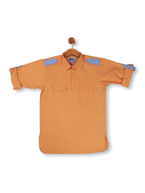 orange cotton kurta - 16565729 - Standard Image - 1