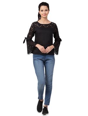 bell sleeved solid top - 16565918 - Standard Image - 4