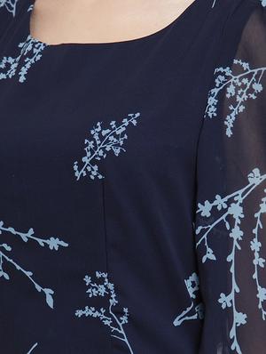 puff sleeved floral a-line dress - 16566357 - Standard Image - 4