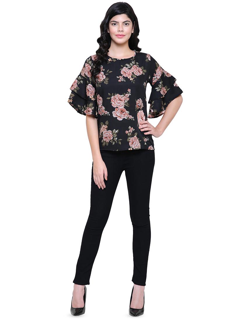 bell sleeved floral top - 16566506 - Zoom Image - 4