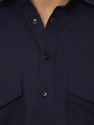 navy blue solid pathani set - 16567369 - Standard Image - 4