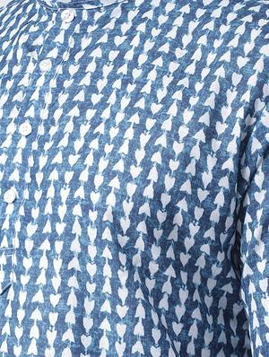 blue printed kurta pyjama set - 16567408 - Standard Image - 4