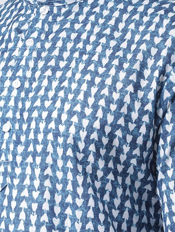 blue printed kurta pyjama set - 16567408 - Zoom Image - 4