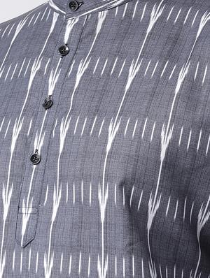 grey printed kurta pyjama set - 16567409 - Standard Image - 4