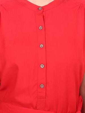 tie knot button detail maxi dress - 16567589 - Standard Image - 4
