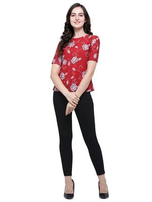 boat neck floral print top - 16567649 - Standard Image - 4