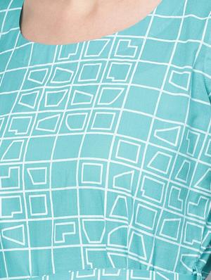 tie front printed a-line dress - 16567703 - Standard Image - 4