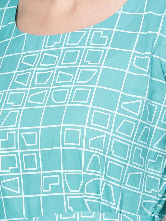 tie front printed a-line dress - 16567703 - Zoom Image - 4