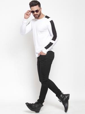 white color block t-shirt - 16567842 - Standard Image - 4