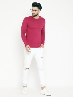 maroon solid t-shirt - 16567859 - Standard Image - 4