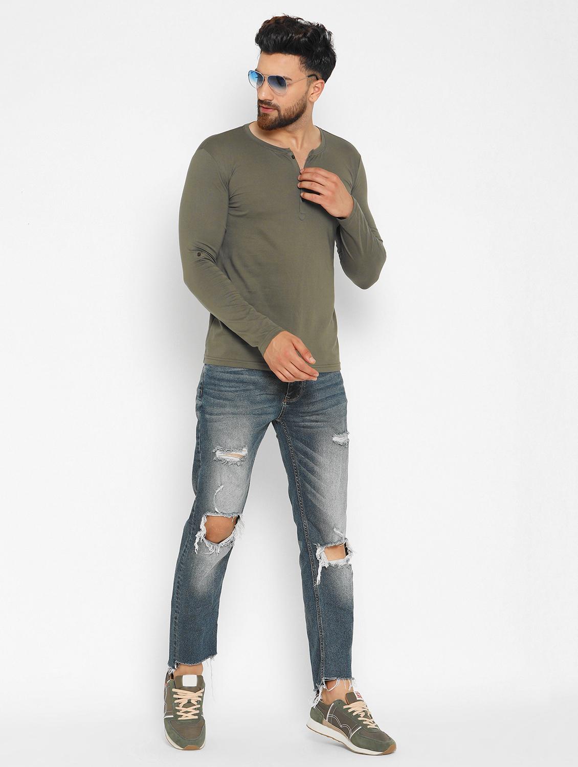 olive green solid t-shirt - 16567866 - Zoom Image - 4