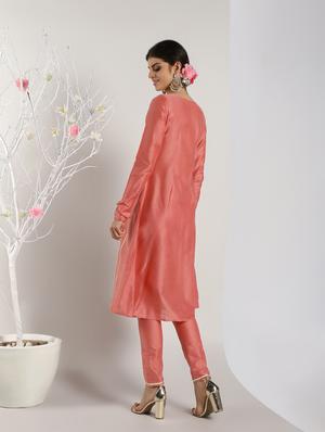 gota work silk anarkali kurta - 16568781 - Standard Image - 4
