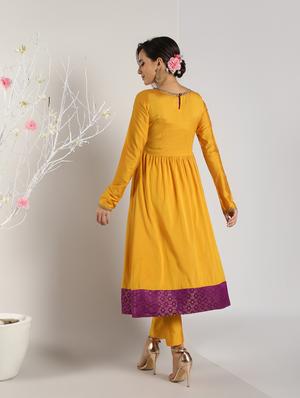 contrast hem flared kurta - 16568785 - Standard Image - 4