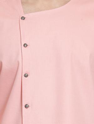 pink solid asymmetric kurta pyjama set - 16568996 - Standard Image - 4