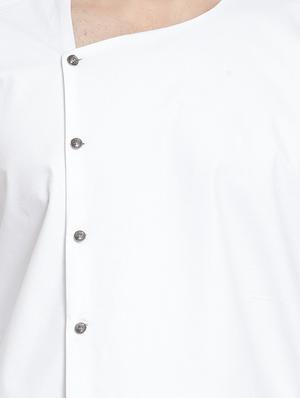 white solid asymmetric kurta pyjama set - 16568997 - Standard Image - 4