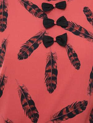 contrast bow detail floral top - 16569261 - Standard Image - 4