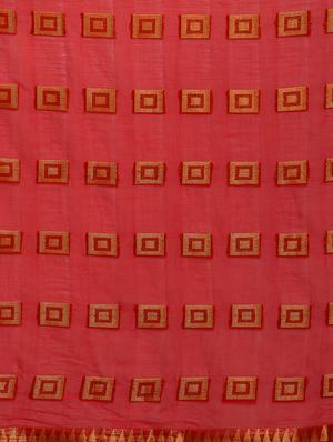 geometric woven saree with blouse - 16569830 - Standard Image - 4