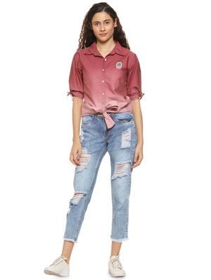 tie front ombre shirt - 16570005 - Standard Image - 4