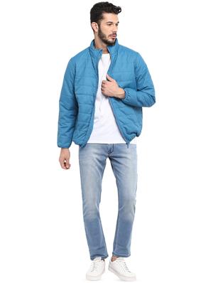 blue solid bomber jacket - 16570194 - Standard Image - 4