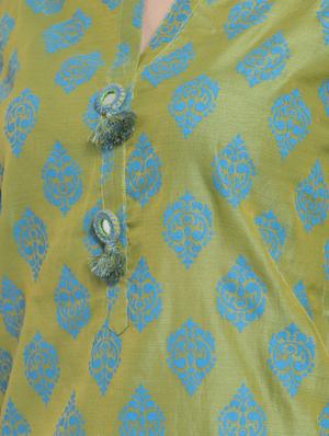 printed straight kurta with tassels - 16570259 - Standard Image - 4