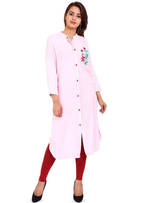 embroidered straight kurta - 16570297 - Standard Image - 1