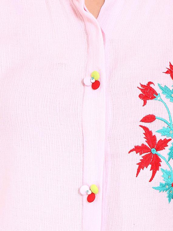 embroidered straight kurta - 16570297 - Zoom Image - 4