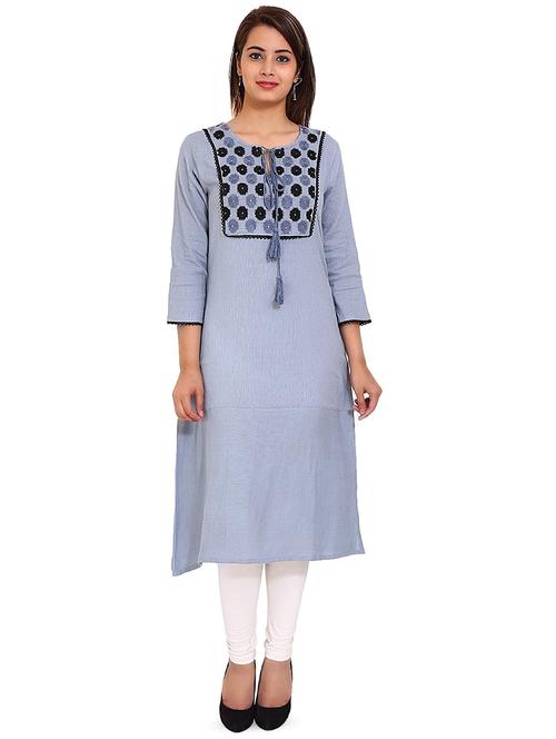 embroidered straight kurta - 16570301 - Standard Image - 1