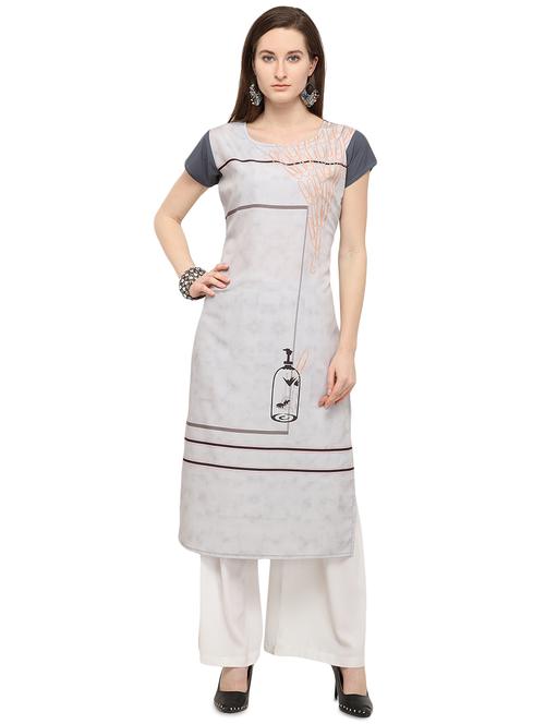 printed straight kurta - 16570305 - Standard Image - 1