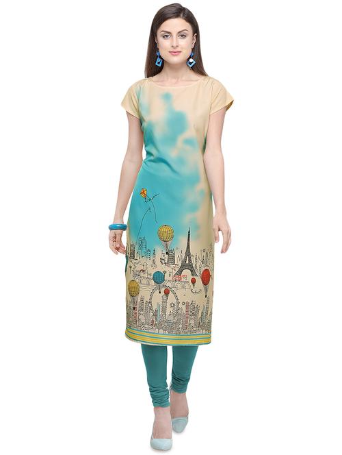 conversational straight kurta - 16570324 - Standard Image - 1
