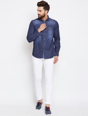 blue printed casual shirt - 16570649 - Standard Image - 4